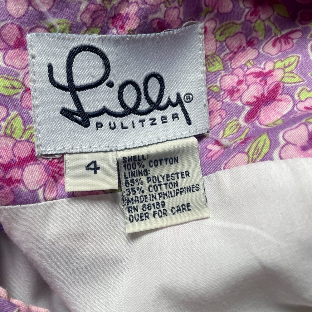 Lilly Pullitzer Floral Dress Size 4 Sleevless - Picture 5 of 10